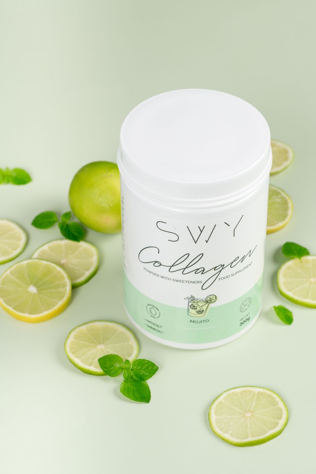Hydrolysed Collagen Mojito food supplement with sweeteners