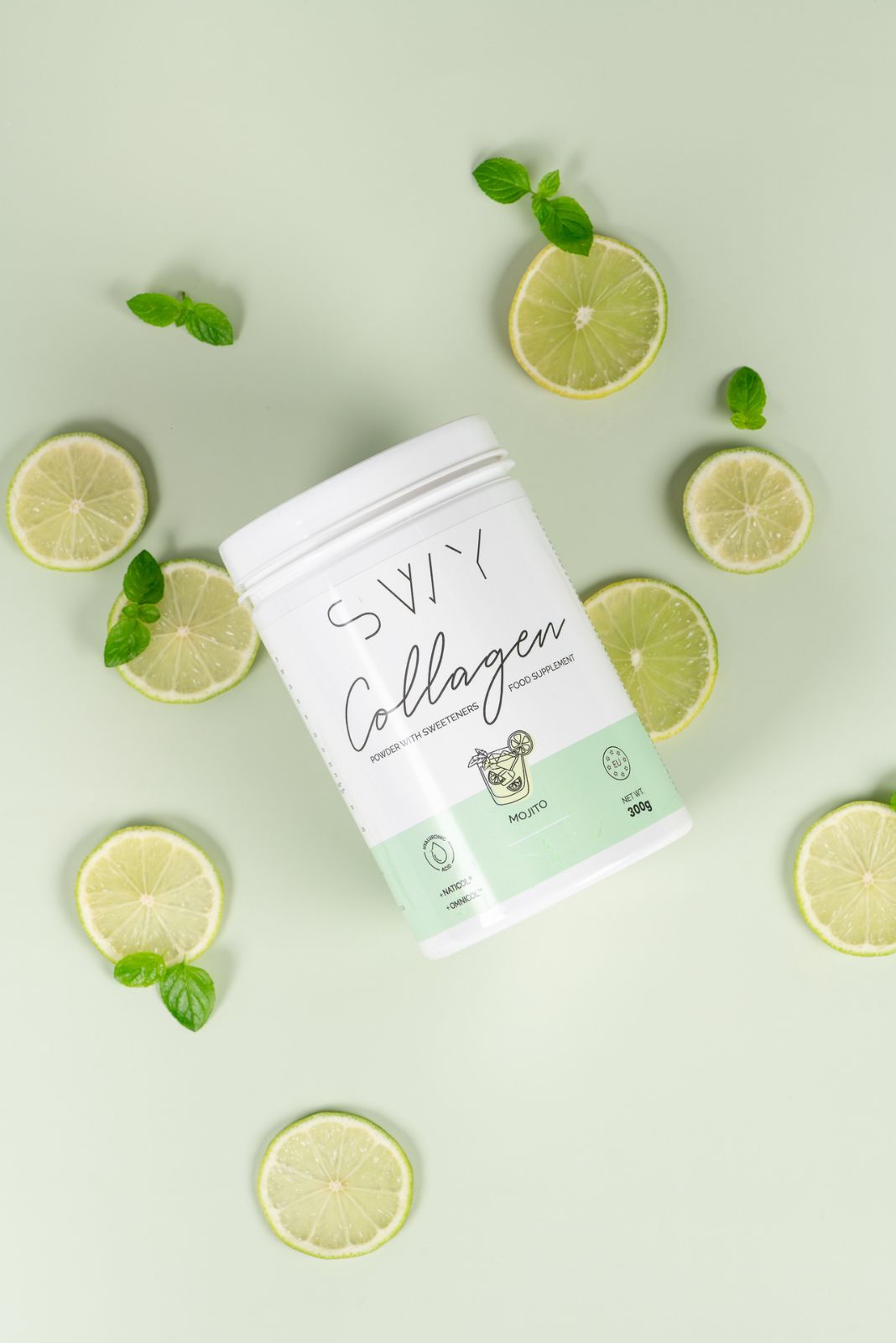 Hydrolysed Collagen Mojito food supplement with sweeteners