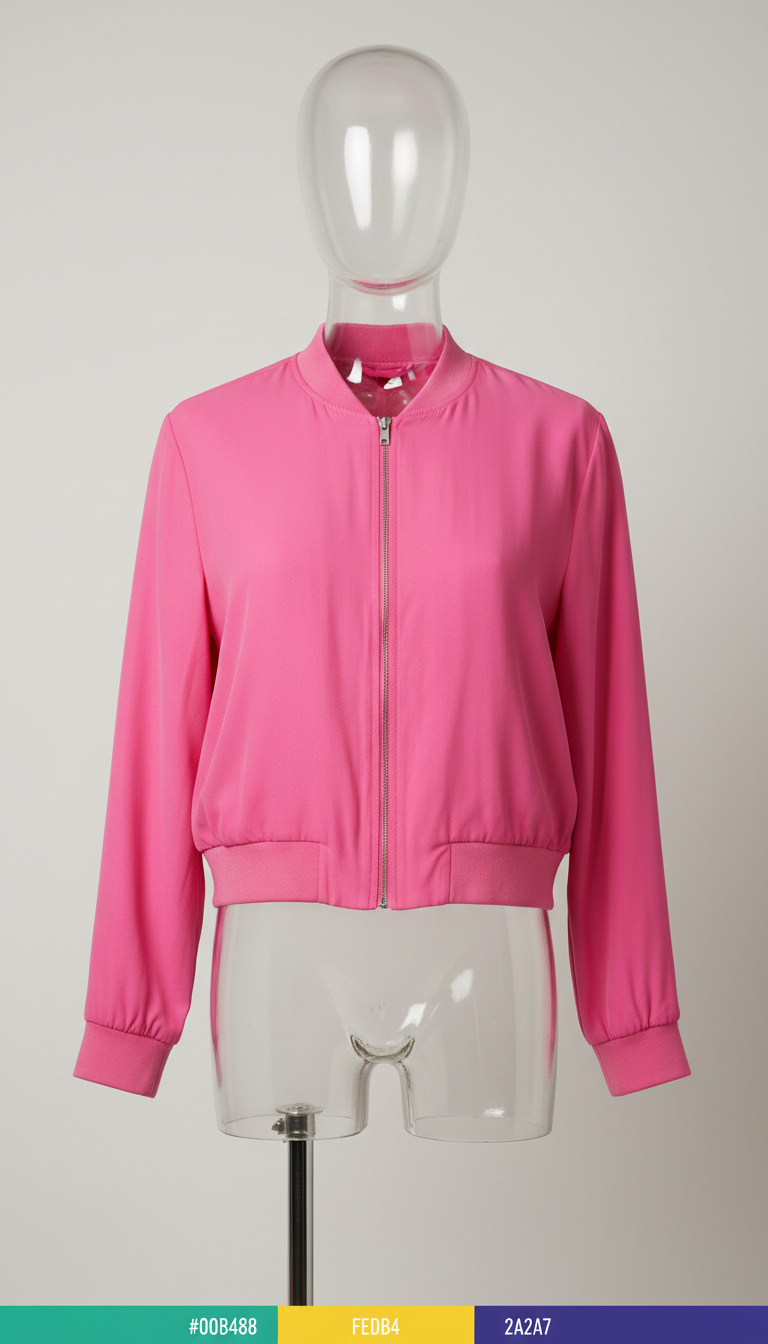 Pop Pink Cropped Bomber Jacket